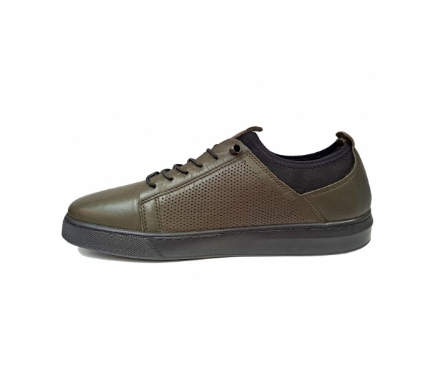 SNEAKERS BARBATI SPORT, PIELE NATURALA, CIUCALETI SHOES, 1019KAKI