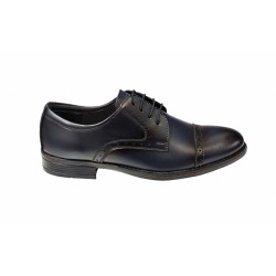 Pantofi barbati casual din piele naturala bleumarin - 101TGBL