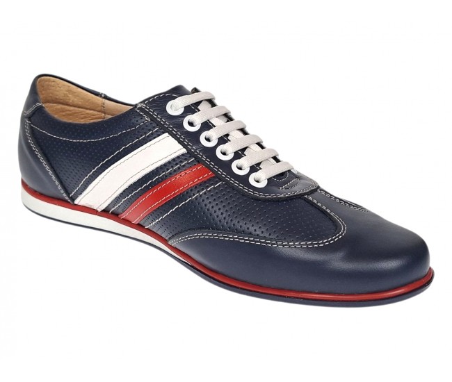 Marimea 40 Pantofi barbati sport - casual din piele naturala 1055BLR