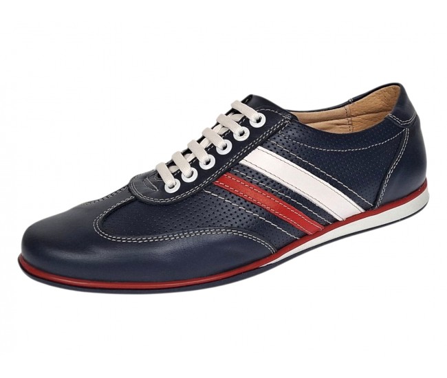 Marimea 40 Pantofi barbati sport - casual din piele naturala 1055BLR