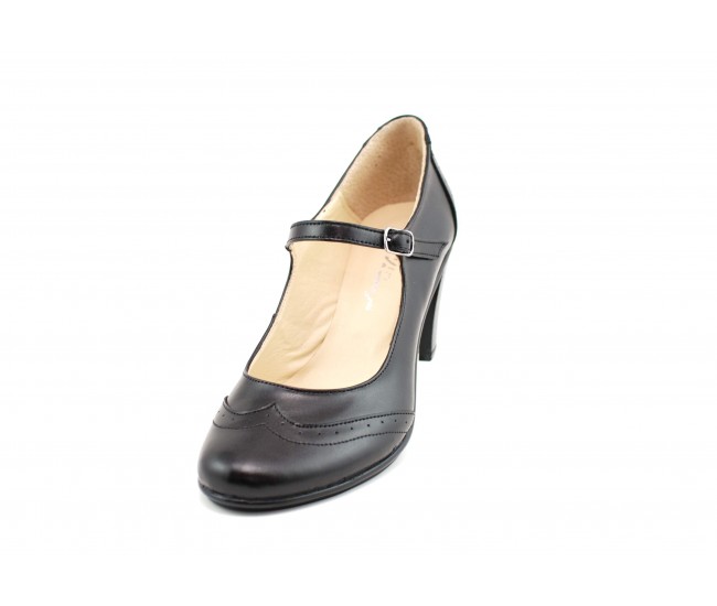 Pantofi dama eleganti din piele naturala cu toc de 7 cm - P104NBOX