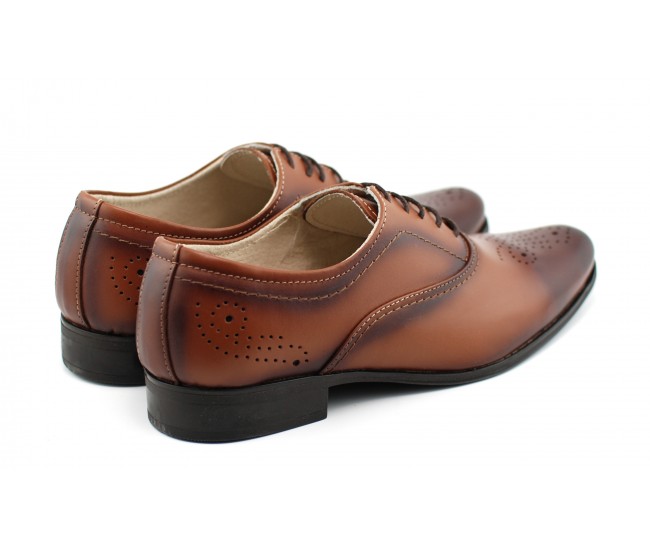 Marimea 38, 41, Pantofi barbati office, eleganti din piele naturala maro - L887MD