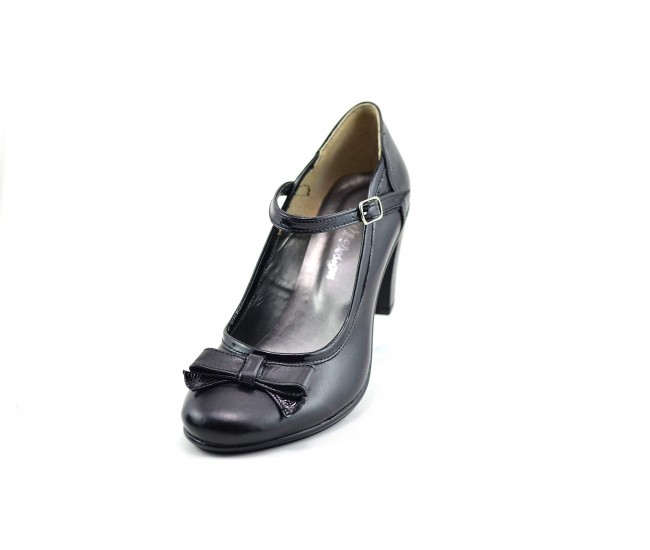 Pantofi dama piele naturala cu funda, eleganti - Made in Romania P13423NF