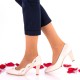 Pantofi dama nud din piele naturala si piele lacuita toc 7cm - NAA42