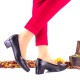 Pantofi dama, negri, din piele naturala si piele lacuita NA52NPL