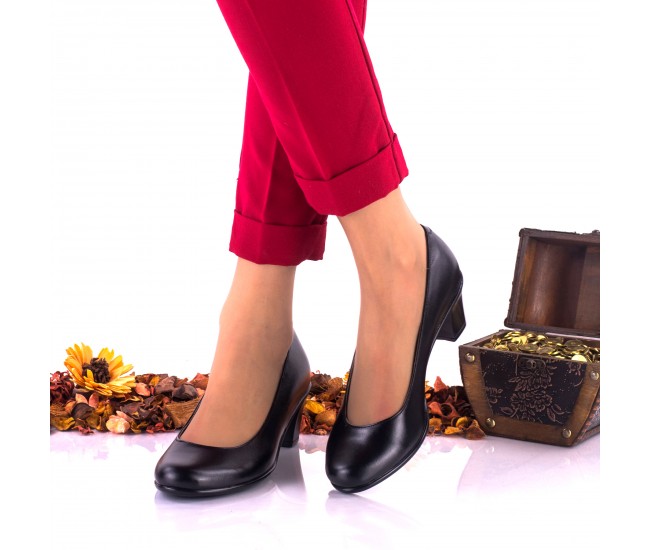 Pantofi dama eleganti din piele naturala toc 5 cm, foarte comozi - Made in Romani NA236NP
