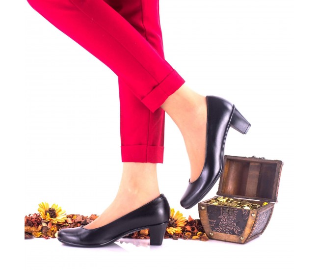 Pantofi dama eleganti din piele naturala toc 5 cm, foarte comozi - Made in Romani NA236NP