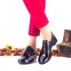 Pantofi dama casual din piele naturala ,negri si piele naturala lacuita - NA150C