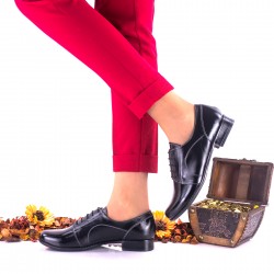 Pantofi dama casual din piele naturala ,negri si piele naturala lacuita - NA150C Pantofi dama casual din piele naturala ,negri si piele naturala lacuita - NA150C