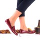 Pantofi dama rosii, casual din piele naturala lacuita - NA270C
