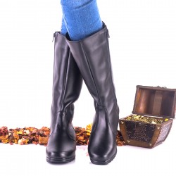 Cizme dama negre din piele naturala,talpa ortopedica - NA123