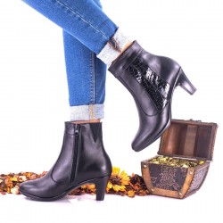 Oferta Botine dama 37, negre, din piele naturala,croco,toc 5cm - LNA04NPL Oferta Botine dama 37, negre, din piele naturala,croco,toc 5cm - LNA04NPL