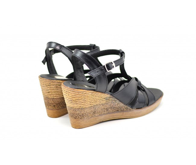 Sandale dama din piele naturala cu platforma - 15ELYN
