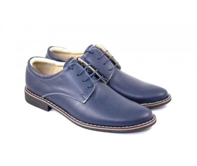 Pantofi bleumarin barbati casual - eleganti din piele naturala Dark Blue