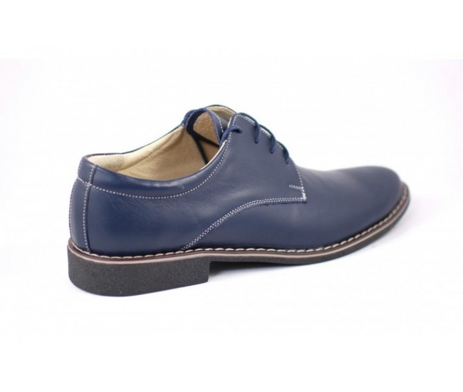 Pantofi bleumarin barbati casual - eleganti din piele naturala Dark Blue