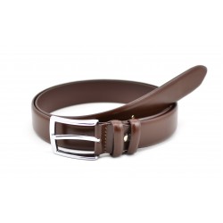 Curea barbati eleganta din piele naturala maro, cu bombaj CNC4795M