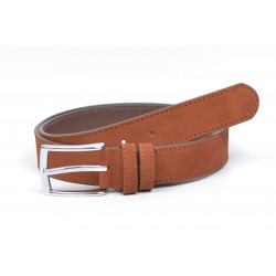 Curea barbati eleganta din piele naturala intoarsa, maro 3.5cm - CC2514MR