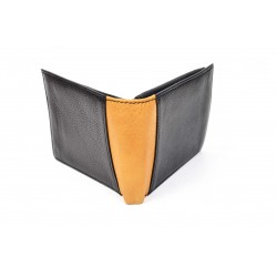 Portofel barbati din piele naturala in doua culori, negru si maro - CH1108NM