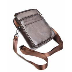 Borseta barbati de umar, din piele ecologica de culoare maro - 7509ML