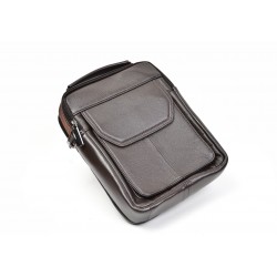 Borseta barbati de umar, din piele ecologica de culoare maro - 7509ML
