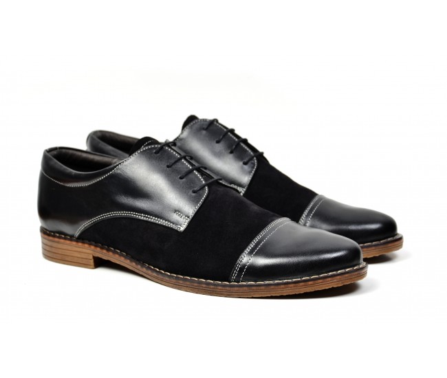 Pantofi barbati casual - eleganti din piele naturala KLAUSS BLACK