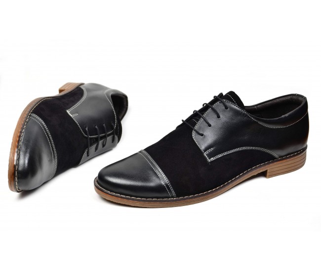 Pantofi barbati casual - eleganti din piele naturala KLAUSS BLACK