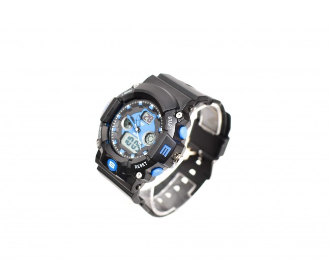 Ceas de mana barbati sport, negru cu albastru - MF9004T