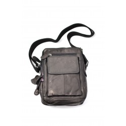 Borseta pentru barbati, de umar, din piele naturala, de neagra - CHS0562N