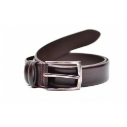 Curea barbati eleganta din piele naturala, de culoare maro inchis 3.5 cm -  SRN96
