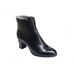 Ghete dama elegante negre din piele naturala croco si box - NAA68CRNP Ghete dama elegante negre din piele naturala croco si box - NAA68CRNP