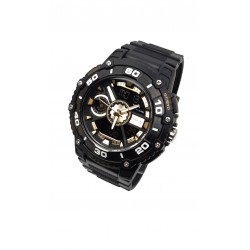 Ceas de mana barbati sport Q&Q Dual Time, cu sistem digital si analog negru cu auriu - TA9034 Ceas de mana barbati sport Q&Q Dual Time, cu sistem digital si analog negru cu auriu - TA9034