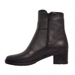 Ghete dama din piele naturala cu fermoar, imblanite, Negru 156N Ghete dama din piele naturala cu fermoar, imblanite, Negru 156N
