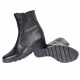 Ghete dama, casual, din piele naturala, cu fermoar, negre, imblanite, ortopedice - 156ORTO