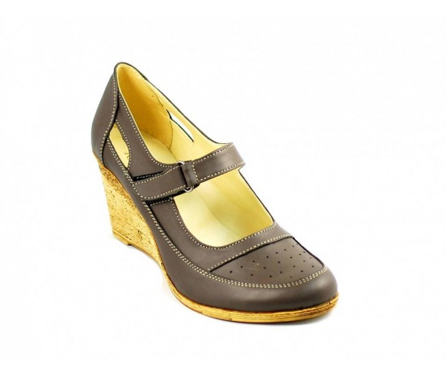 Pantofi dama cu platforma din piele naturala - Foarte comozi P9154G