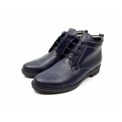 Oferta marimea 40, 42  -  Ghete barbati din piele naturala (imblanite) Bleumarin - Made in Romania LBOND1BL