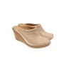 Oferta marimea 38-  Saboti dama, bej din piele naturala , cu platforme de 7 cm - LTEA19BEJ