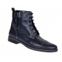 Ghete barbati , din piele naturala , imblanite , Bleumarin , Oxford  - 2065BL