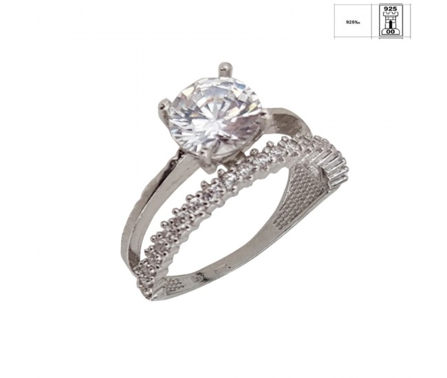 Inel argint 925 Reea cu zirconii, marimea 57