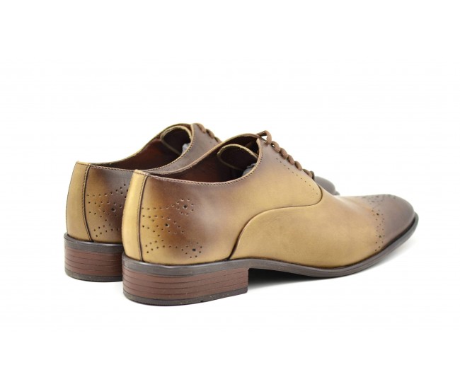 Oferta marimea 44 -Pantofi barbati eleganti din piele naturala maro deschis - 245MD