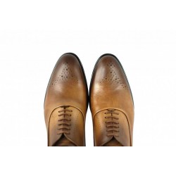 OFERTA MARIMEA 44  - Pantofi barbati eleganti din piele naturala, NISIP - 245MD