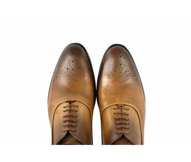 OFERTA MARIMEA 44  - Pantofi barbati eleganti din piele naturala, NISIP - 245MD