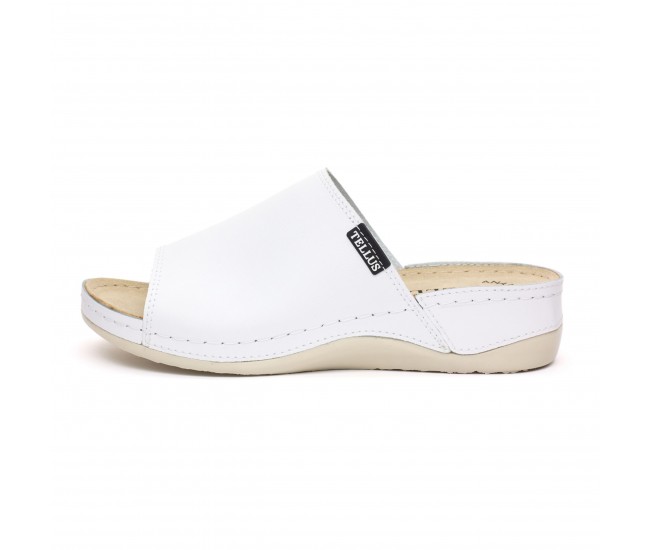 Papuci piele Tellus 25-51 Alb - 37