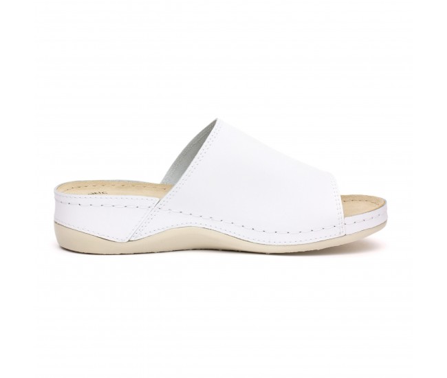Papuci piele Tellus 25-51 Alb - 37