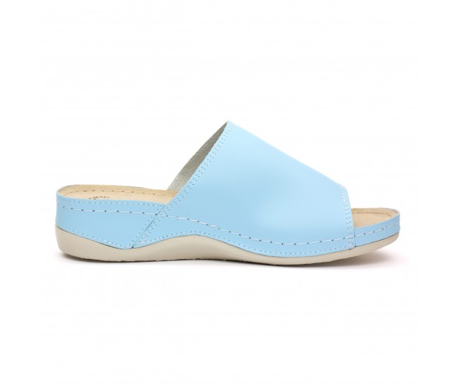 Papuci piele Tellus 25-51 Albastru - 37