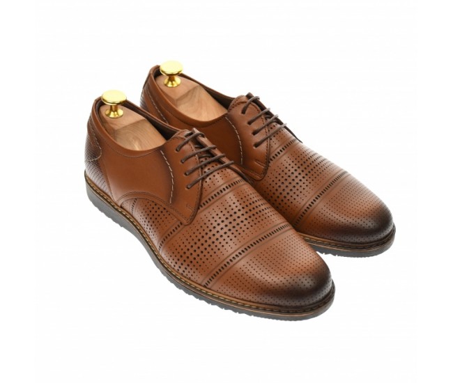 Pantofi barbati, casual, fara toc, din piele naturala maro - 267M
