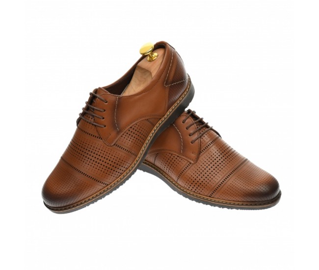 Pantofi barbati, casual, fara toc, din piele naturala maro - 267M