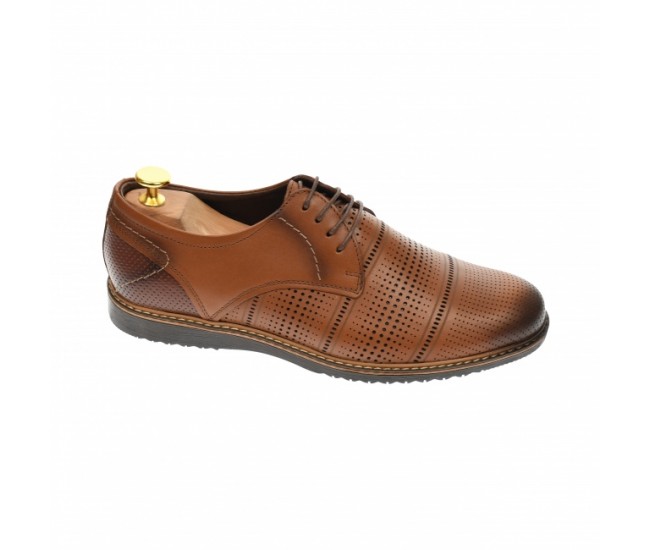 Pantofi barbati, casual, fara toc, din piele naturala maro - 267M