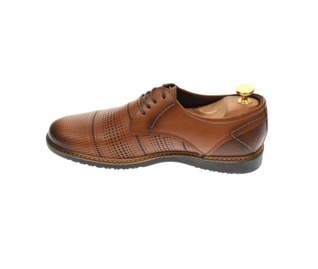 Pantofi barbati, casual, fara toc, din piele naturala maro - 267M