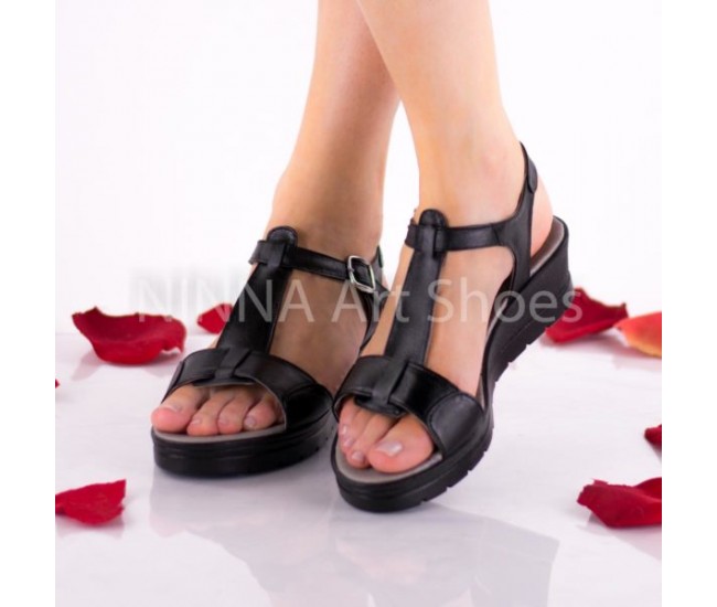 Sandale dama, negru, din piele naturala - NA274NEGRU