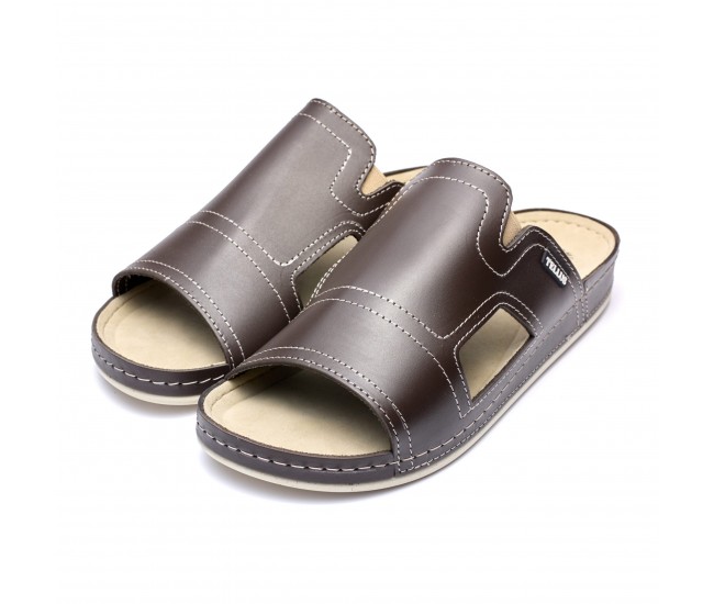 Papuci piele barbati Tellus 30-01